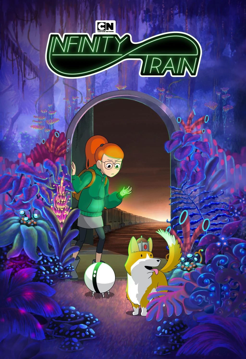 A picture of all Infinity Train season covers in order