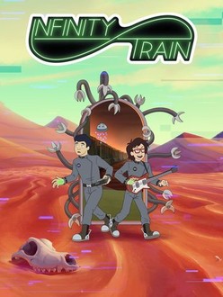 A picture of all Infinity Train season covers in order